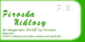 piroska miklosy business card